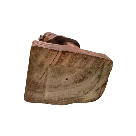 Hand-Carved Wooden African Woman Figurine with Basket Decor - Picture 9 of 10